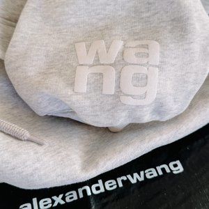 ALEXANDER WANG Puff Paint Logo Foundation Terry Hoodie XL